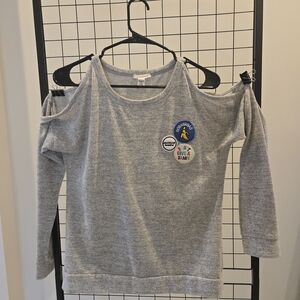 Banana Republic Gray Sweatshirt with Colorful Patch Trio
